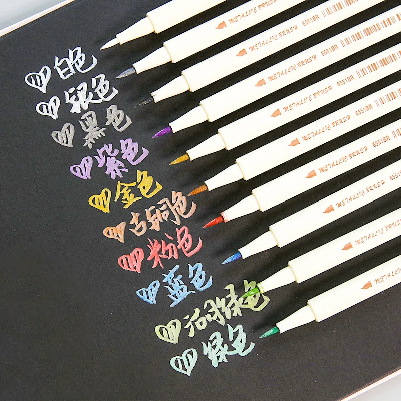 

1pcs Fashion Colorful Office School Stationery Highlighters Creative 10 Colors Simple Painting Graffiti Marker Pens For Student