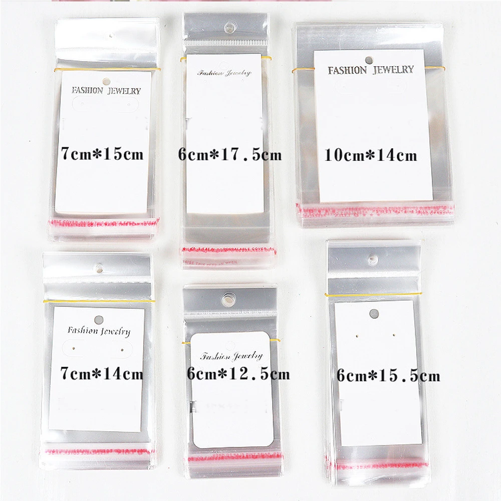 

100pcs Transparent Plastic Bags Self Adhesive Seal Earring Packing Bag