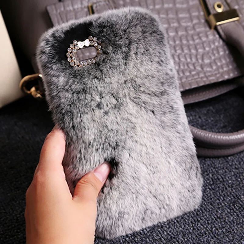Cute Rabbit Fur Hair Case For iPhone X 10 XR 7 8 Plus
