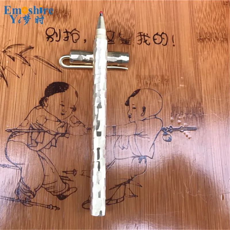 Emoshire Handmade stone bronze pen signature pen personality brass pen metal neutral pen custom couple student gift gift (3)