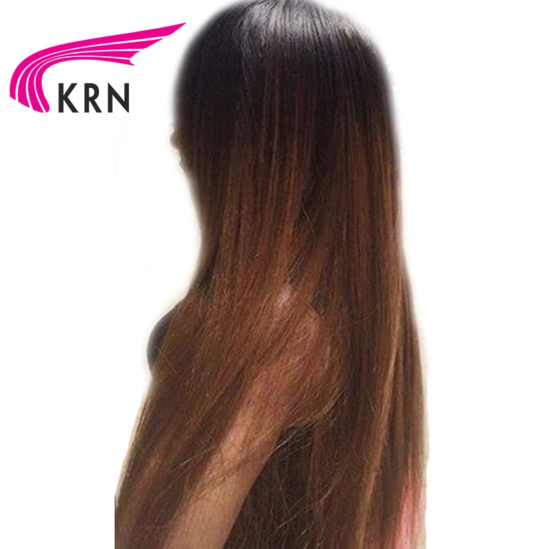 KRN Ombre предварительно выщипанные кружевные передние человеческие волосы парики с