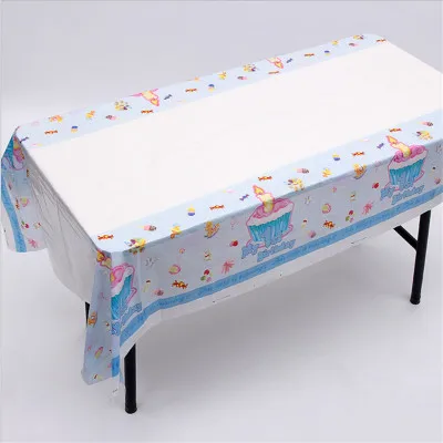 

1PC Home Items Cartoon Birthday Party Table Cloth Degradable PE Disposable Plastic Outdoor Birthday Party Tablecloth Supplies