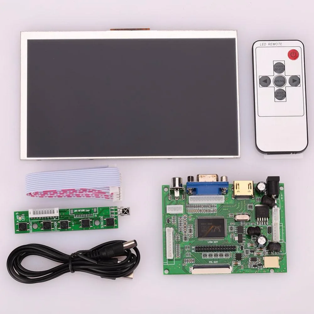

Cewaal New HD 50Pin LCD Screen Display/Remote Control For Raspberry Pi 2/3 Generation DC12V 1A Free Shipping