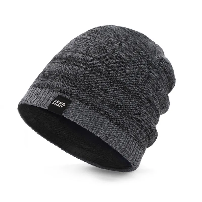 JEEP SPIRIT Beanie шапка мужская шапка женская шапка осенние зимние, вязаные, теплые кепки Унисекс Женская шапка invierno hombre Женская шляпка - Цвет: Серый