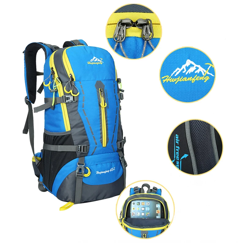 

45L Waterproof Women&Men Travel Backpack Outdoor Camping Mochilas Climbing Hiking Backpack Bagpack Sport Back Bag