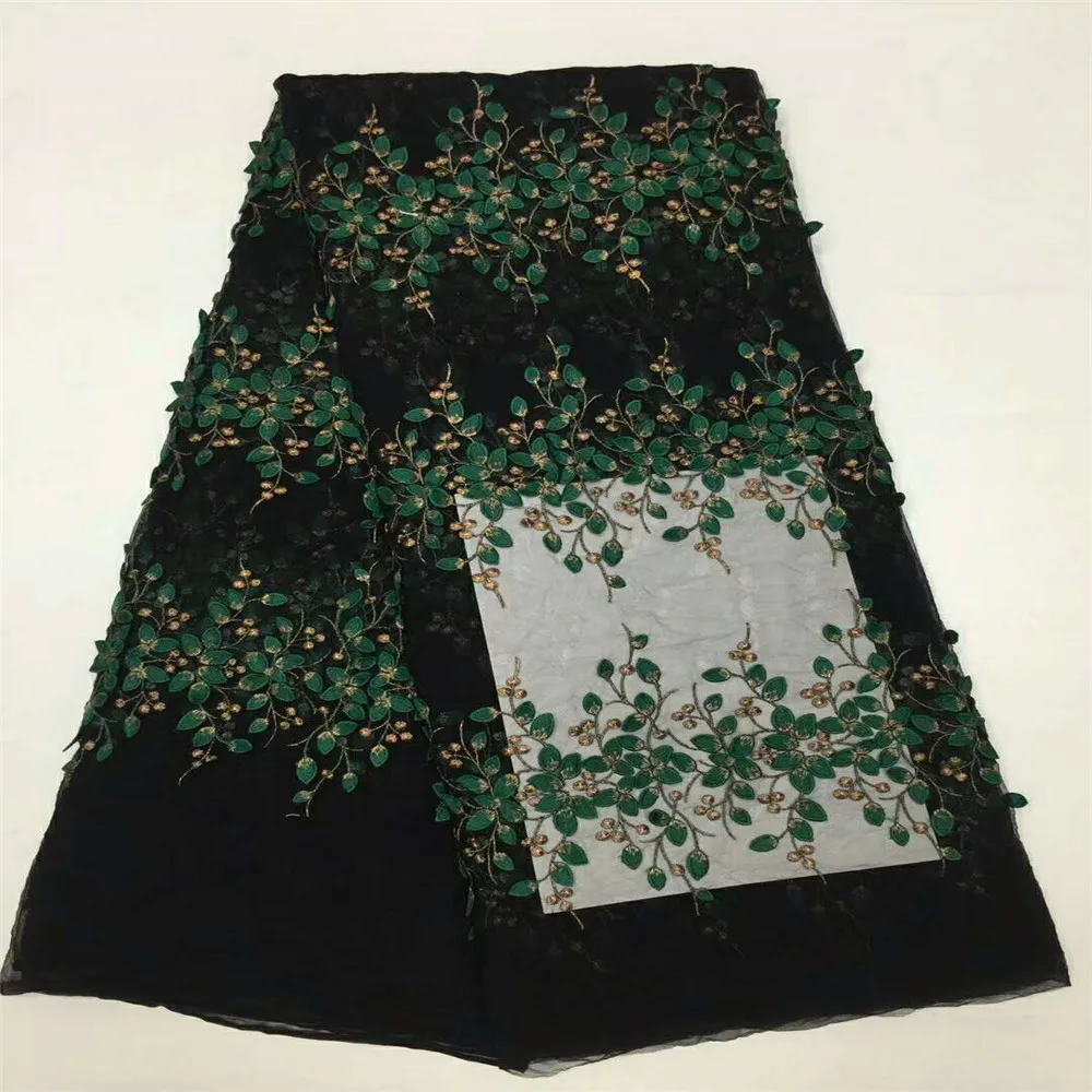 

African lace fabric with 3d flower for wedding dress french design latest 3d lace fabric 2018 high quality 3d fabric floweX281-1