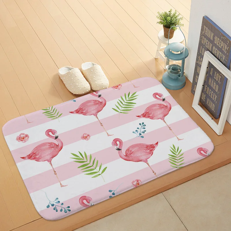 Розовый фламинго Коврик для пола Противоскользящий впитывающий влагу коврик для кухни дверной коврик для кухни коврик для туалета коврик для крыльца