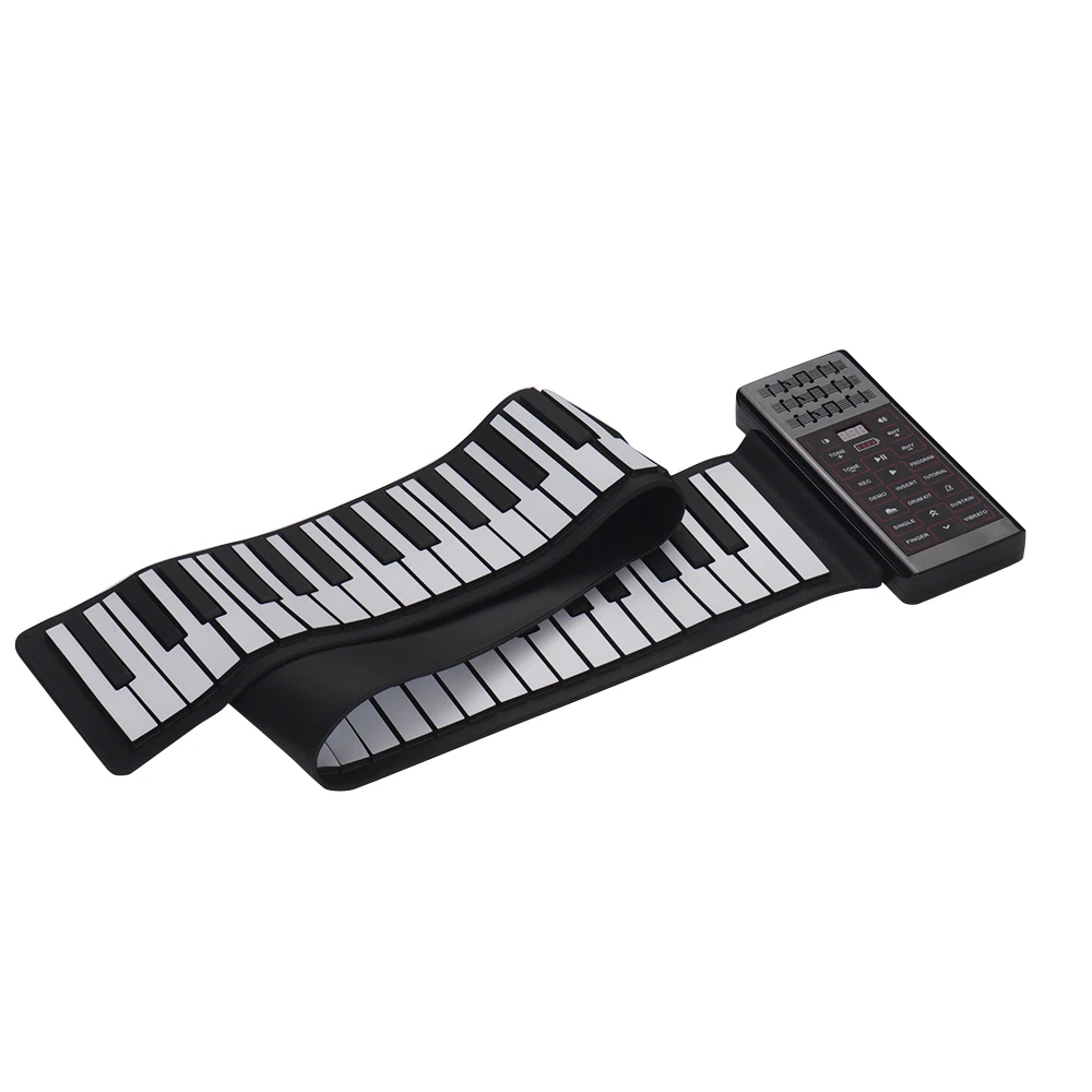 Портативное электрическое пианино 88 клавиш ручная рулон цифровая клавиатура пианино литиевая батарея реверберация BT функция гибкий