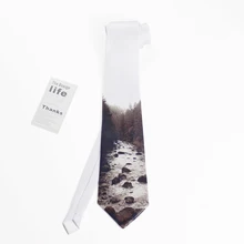 Мужской модный принт, Творческий Галстук, вечерние банкетные повседневные мужские и женские Уникальные галстуки с принтом в долине