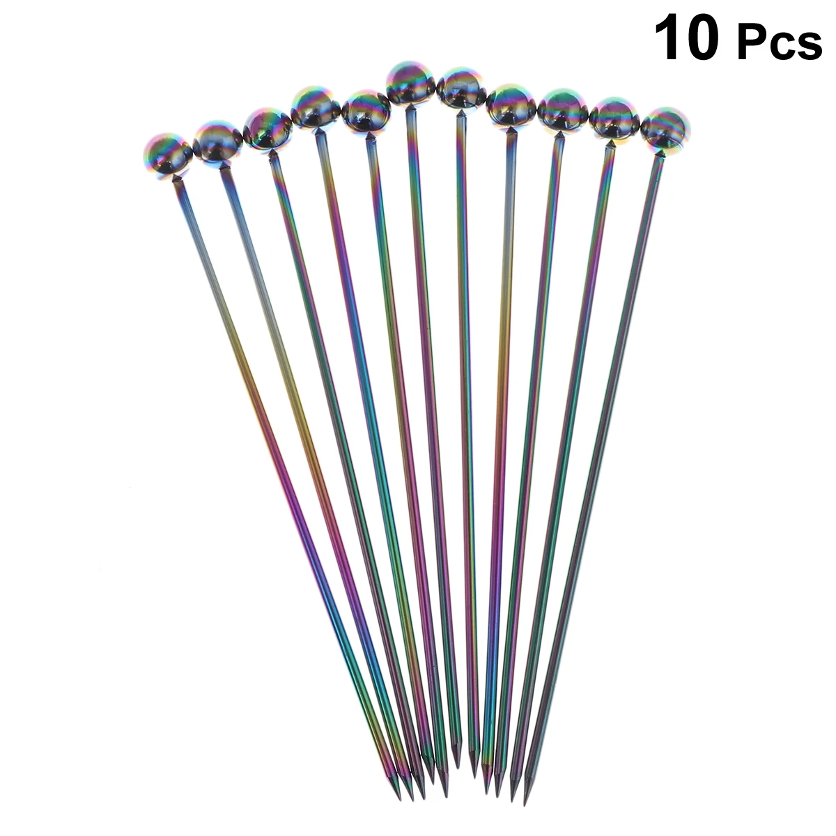 

10pcs Stainless Steel Cocktail Picks Fruit Sticks Toothpicks Appetizer Pick Reusable For Wedding Birthday Party Bar Accessories