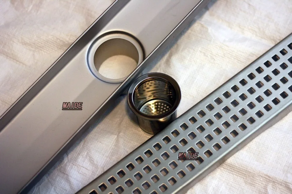 600mm Grid pattern grate straight discharge linear floor drain,Linear