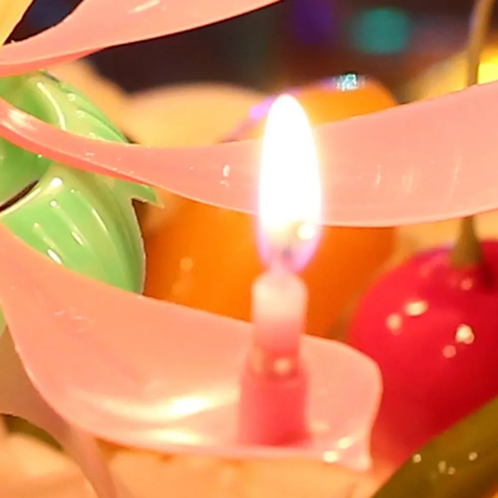 Инновационный романтический цветок лотоса музыкальная свеча на день рождения вращающиеся Волшебные Блестки для дня рождения праздничный торт