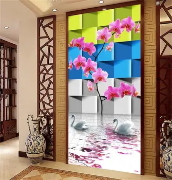 

3d wallpaper custom photo wallpaper living room porch mural orchid swan landscape 3d painting background wallpaper for wall 3d
