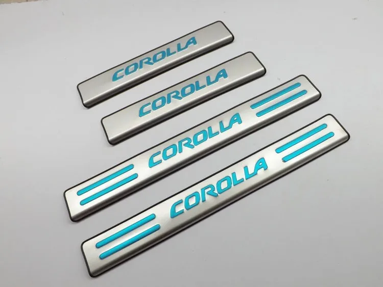 

High quality stainless steel Scuff Plate/Door Sill Protector Sticker Car Styling For 2014 Toyota Corolla