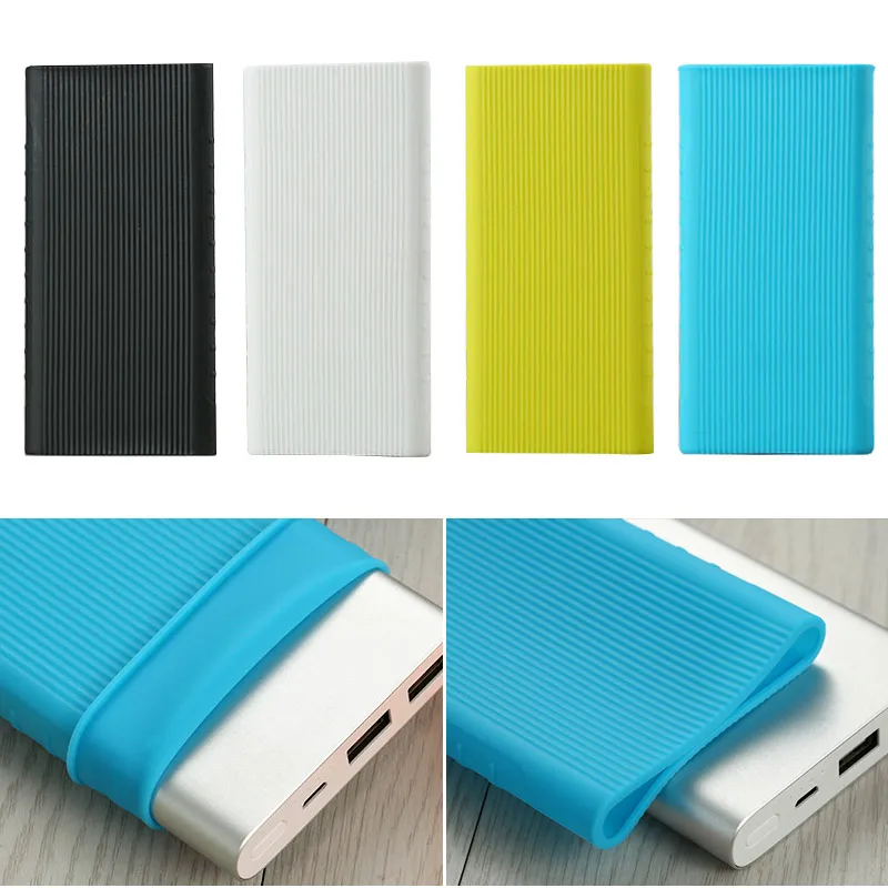 Противоскользящий силиконовый защитный чехол для Xiaomi power bank 2 10000 мАч два порта USB