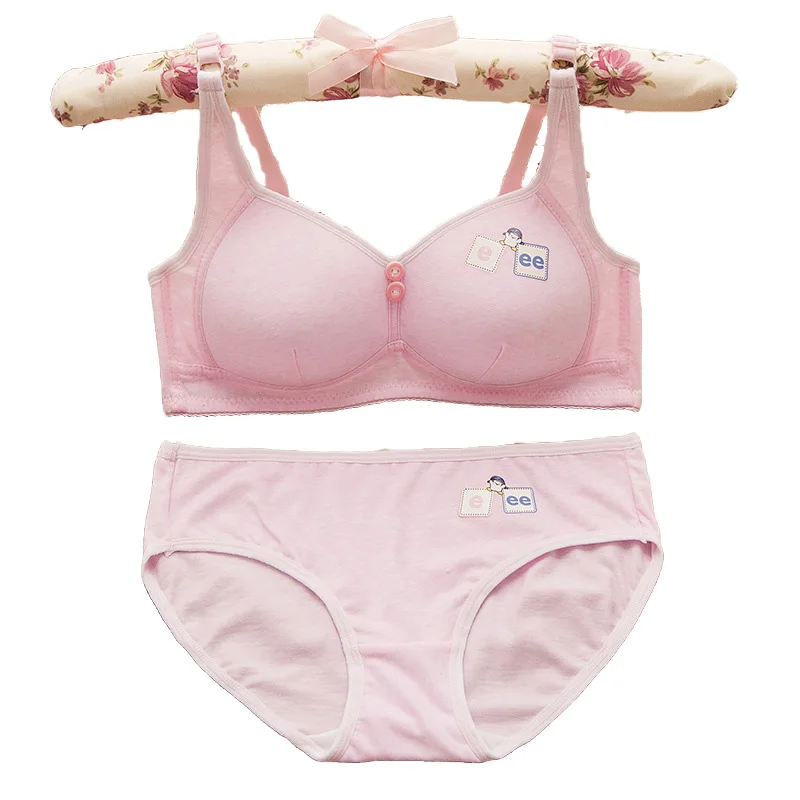 

Young Girls Training Bras Sets High School Student Adjusts Small Chest Girl Bra Development Wireless Bras Sets Puberty Clothing