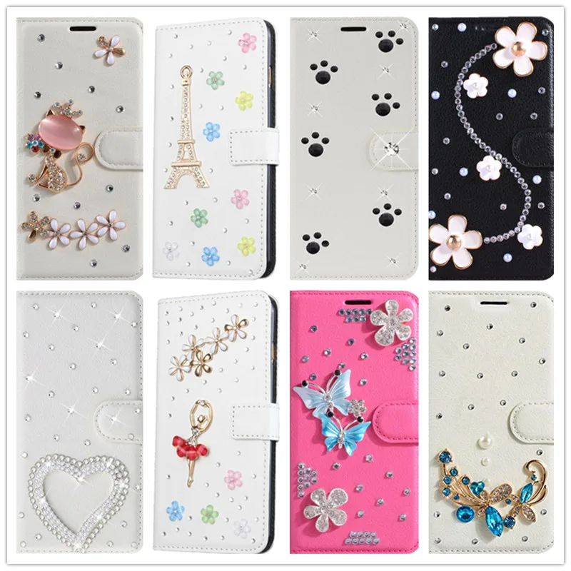 

For sony L2 Leathe flip Wallet Diamond cover for Sony Xperia XA3 Ultra XZ4 Compact E4 E5 E1 E2 E3 E4G Glitter phone cases coque