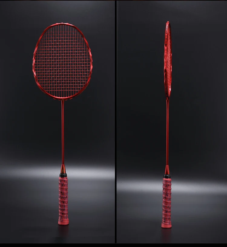 Nuevo especial de la onda de cáñamo flores marco bádminton raquetas de fibra de carbono completa 5U absorción de choque ofensiva solo raquetas Q1254CMB