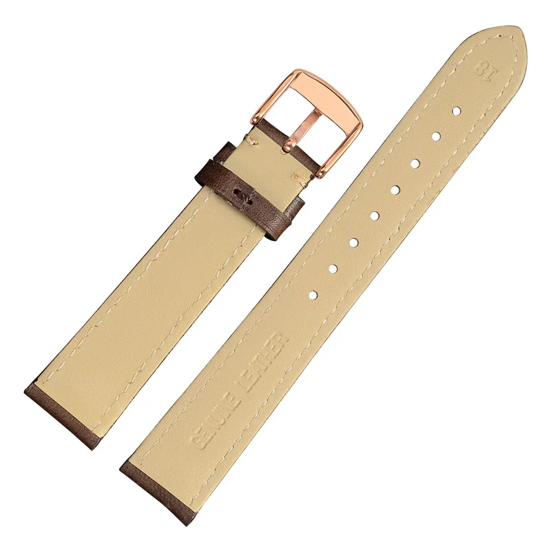 WOCCI Watch Band-винтажный кожаный ремешок для часов, выбор цвета и ширины(18 мм, 19 мм, 20 мм, 21 мм или 22 мм), Пряжка из розового золота