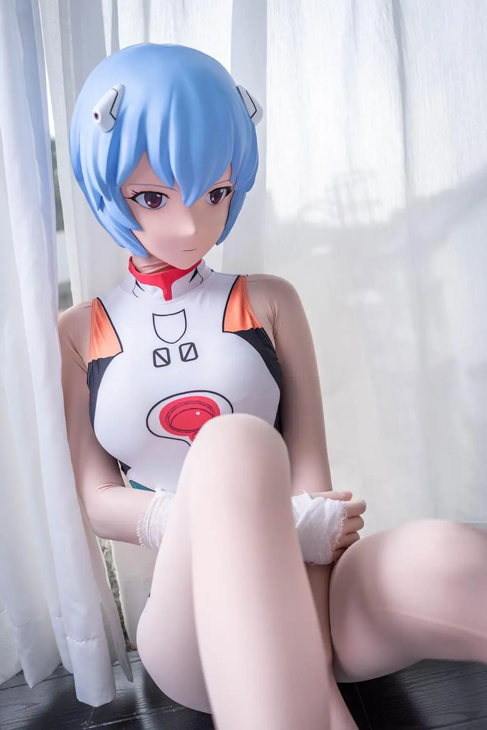 KIG7165) Kigurumi Crossdress Cosplay Japanese Role Play Anime Character Ayanami Rei Kigurumi Mask Crossdresser Doll Mask