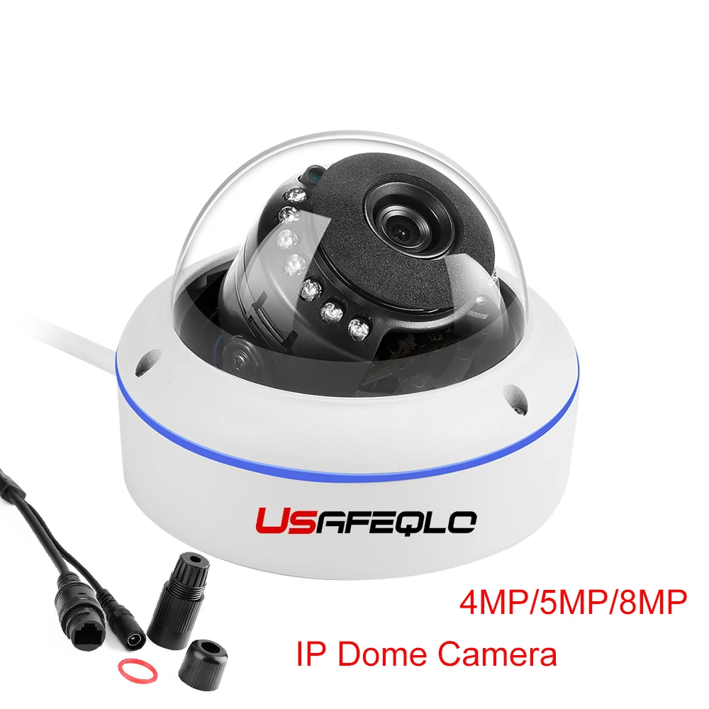 4MP 5MP 8MP IP купольная камера наблюдения белая широкоугольная сетевая CCTV Крытая