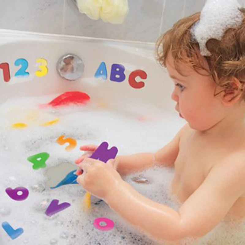 36pcs Kids Educational Toys Floating Multi colour Foam Letters Num Toys Baby Bath Toy NSV775