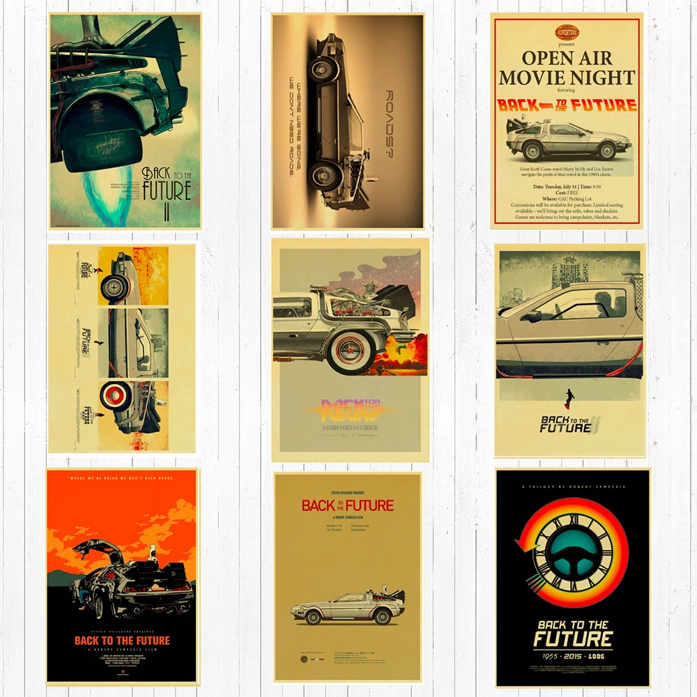 

Back To Future Movie Classic Canvas Paintings Vintage Wall Kraft Posters Stickers Home Decor Wall Pictures Art for Living Room