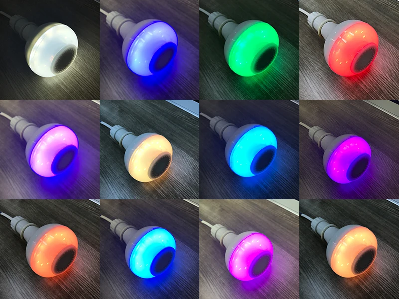 Беспроводной Bluetooth динамик лампа E27 Smart RGB RGBW затемняемый Светодиодный музыкальный плеер аудио светильник с 24 клавишами дистанционного управления