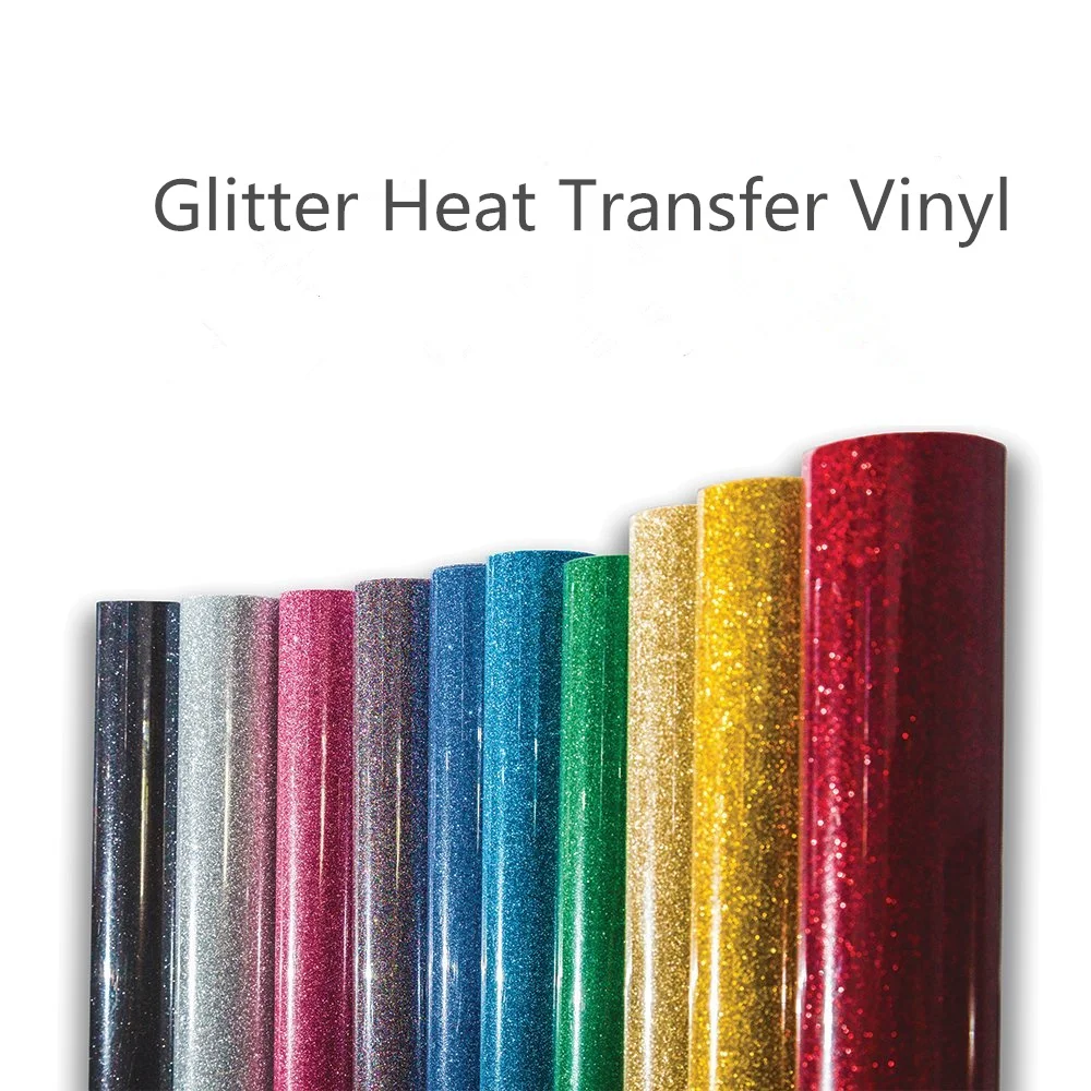 

PU Glitter Heat Transfer Vinyl 1 sheet 50cm x 60cm , Heat Press Machine Heat transfer Cutting Plotter T-shirt DIY 17 Colors