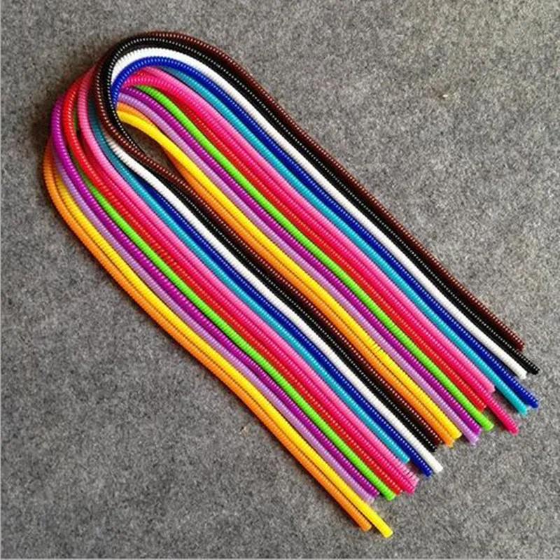 

FreeShip 200pcs Plastic spring Protective sleeve Mobile Tablet Spiral Cord Protector for Cell Phone iPhone Charger Earphone Cord