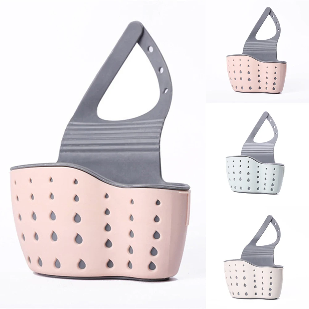 

1PC Shelf Soap Sponge Drain Rack Kitchen Sucker Type Kitchen Sink Suction Cup Hanging BagStorage Organizer Basket Laundry Bag