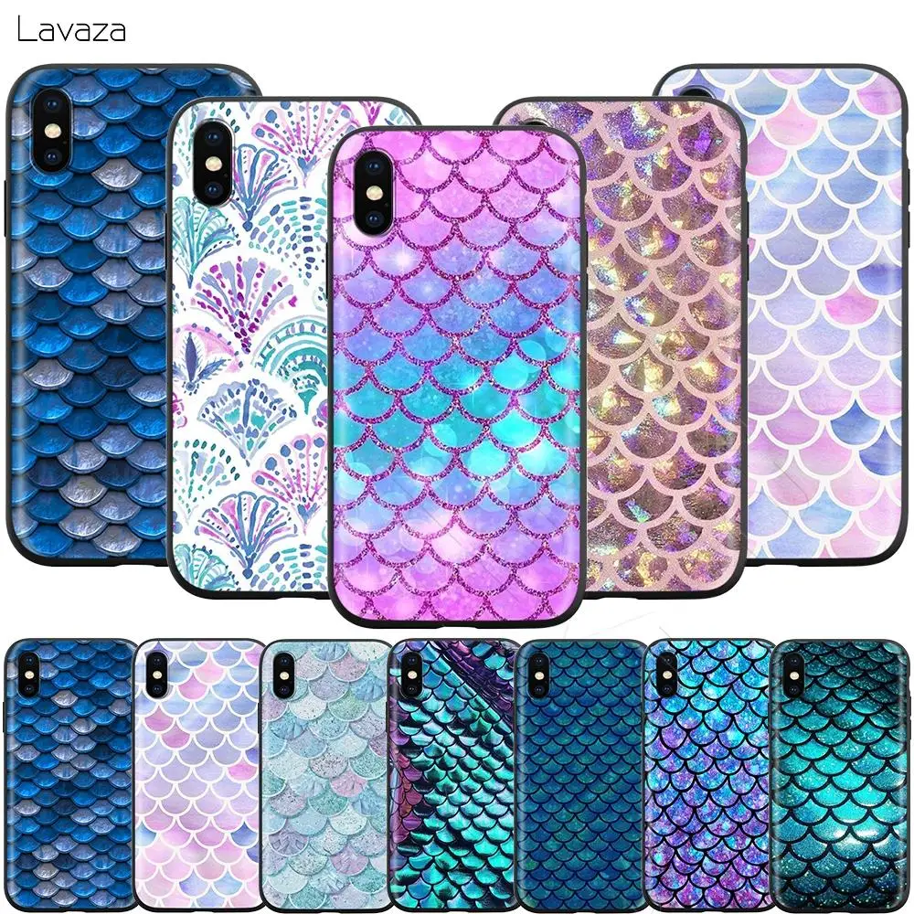 Lavaza Shell Mermaid Tail Scale Case for iPhone 11 Pro XS Max XR X 8 7 6 6S Plus 5 5s se |