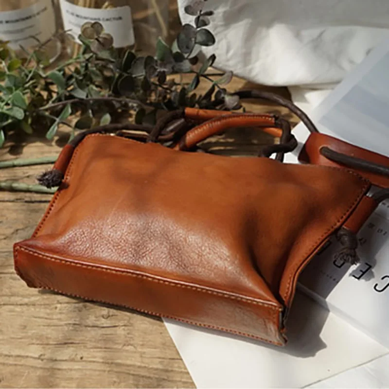AETOO Leather Art Mini Retro Crossbody bag, cowhide handmade shoulder bag, lady small handbag