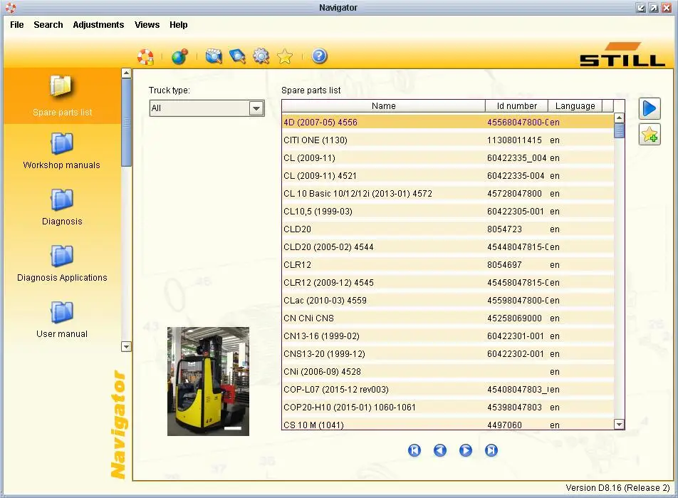 Prix pour ENCORE Chariot Élévateur STEDS STILL 8.16 R2 logiciel De Diagnostic avec Pièces De Rechange Catalogue et Manuel De Réparation Déverrouiller N'expirent Jamais Patch Prix pour ENCORE Chariot Élévateur STEDS STILL 8.16 R2 logiciel De Diagnostic avec Pièces De Rechange Catalogue et Manuel De Réparation Déverrouiller N'expirent Jamais Patch