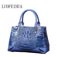 LUOFEIHUA новая национальная ветровая кожаная сумка женская модная сумка с текстурой под кожу крокодила женская брендовая сумка