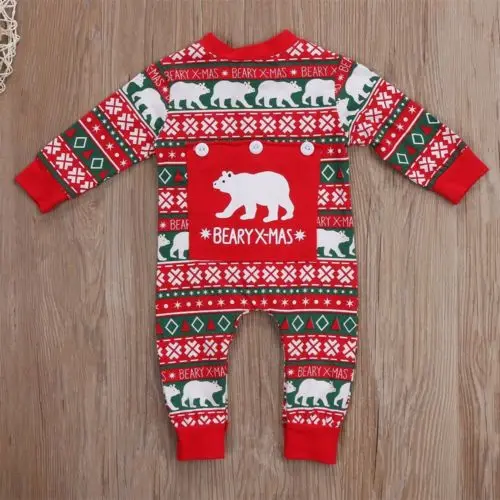 

New Christmas Newborn Baby Boy Girl Clothes Xmas Romper Jumpsuit One-pieces Infant Winter Clothing Outfit