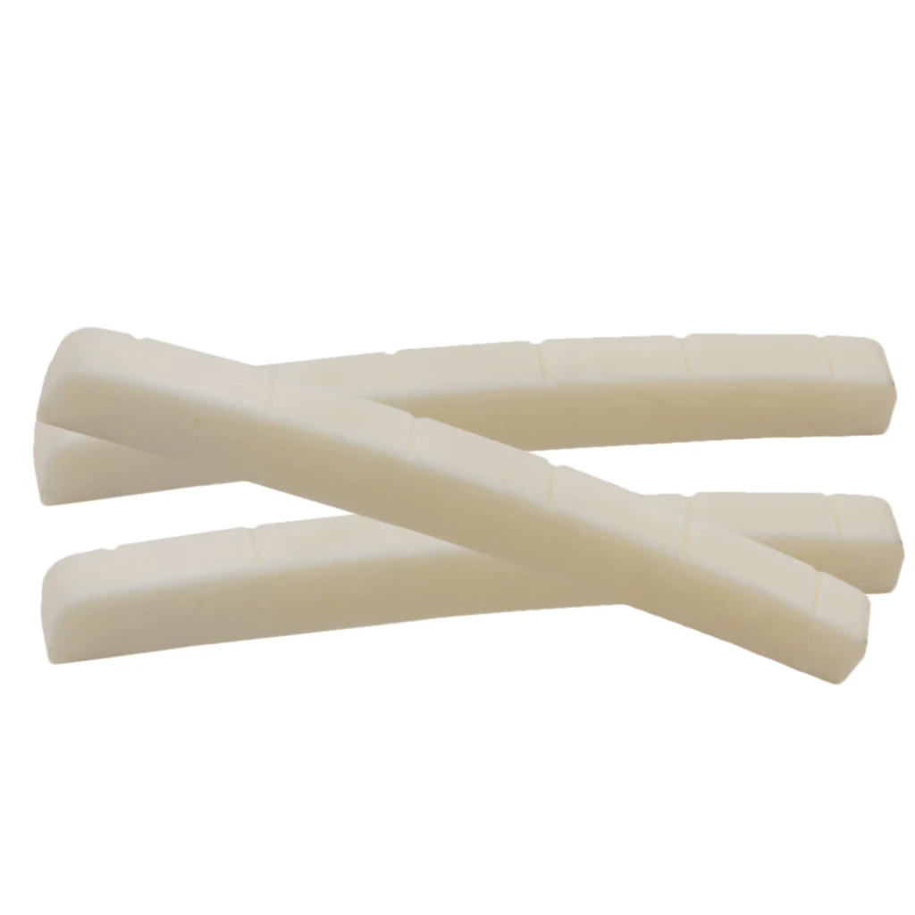 3x Buffalo Bone Ivory Curved Slotted Bone Nut for Fender Stratocaster Tele Guitar