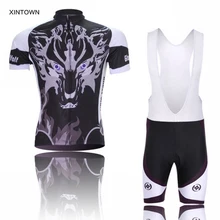 XINTOWN Мужская с изображением Призрачного волка с коротким рукавом велосипедная одежда Ropa Ciclismo велосипедная команда велосипедные кофта и шорты Размер: S-4XL