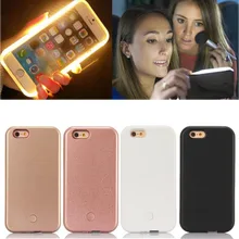 For iphone7plus LED Light Up Selfie Luminous Cover Case for iPhone6 7 6SPlus 5.5 Phone Back Case With USB Cable Protective Shell