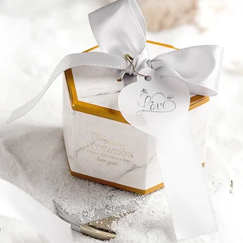 

New Europe Marble Style Gift Box Baby Shower Birthday Party Candy Box Sweet Chocolate Boxes Wedding Favors Can be customized