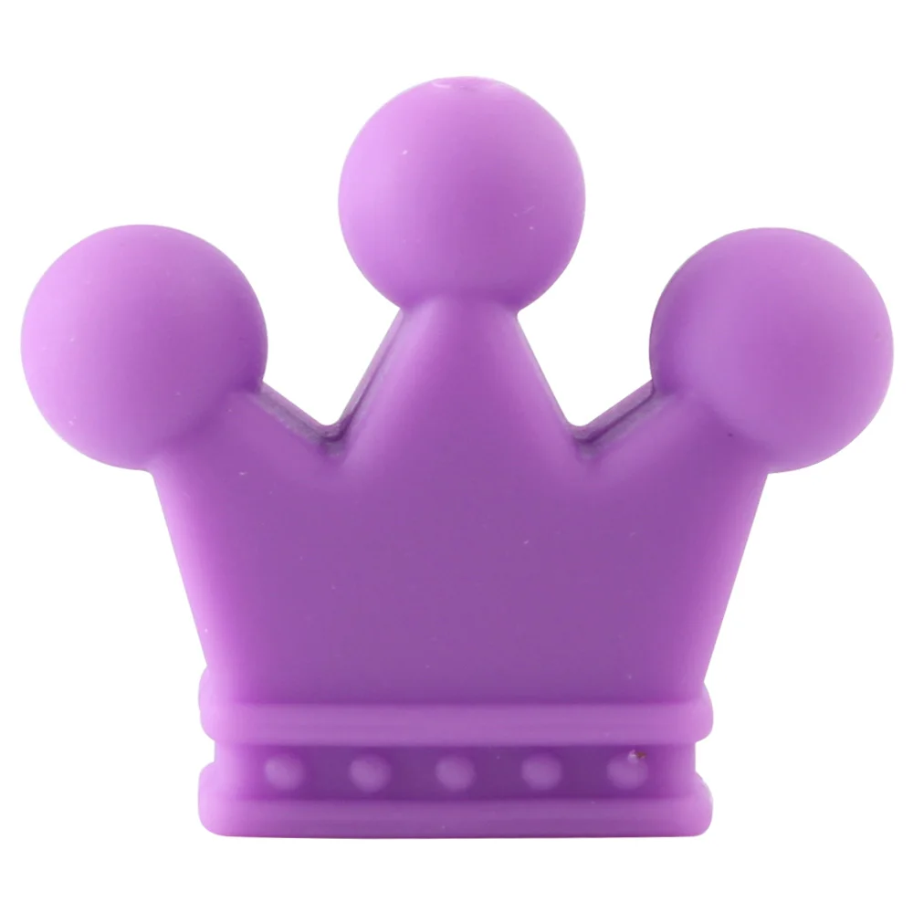 03 Medium Purple 10 шт. Силиконовые Бусины Корона модные бусины Детские Жевательные бусины Детские Силиконовые Прорезыватели для зубов DIY игрушки Детский аксессуар для прорезывания зубов - Цвет: 03 Medium Purple