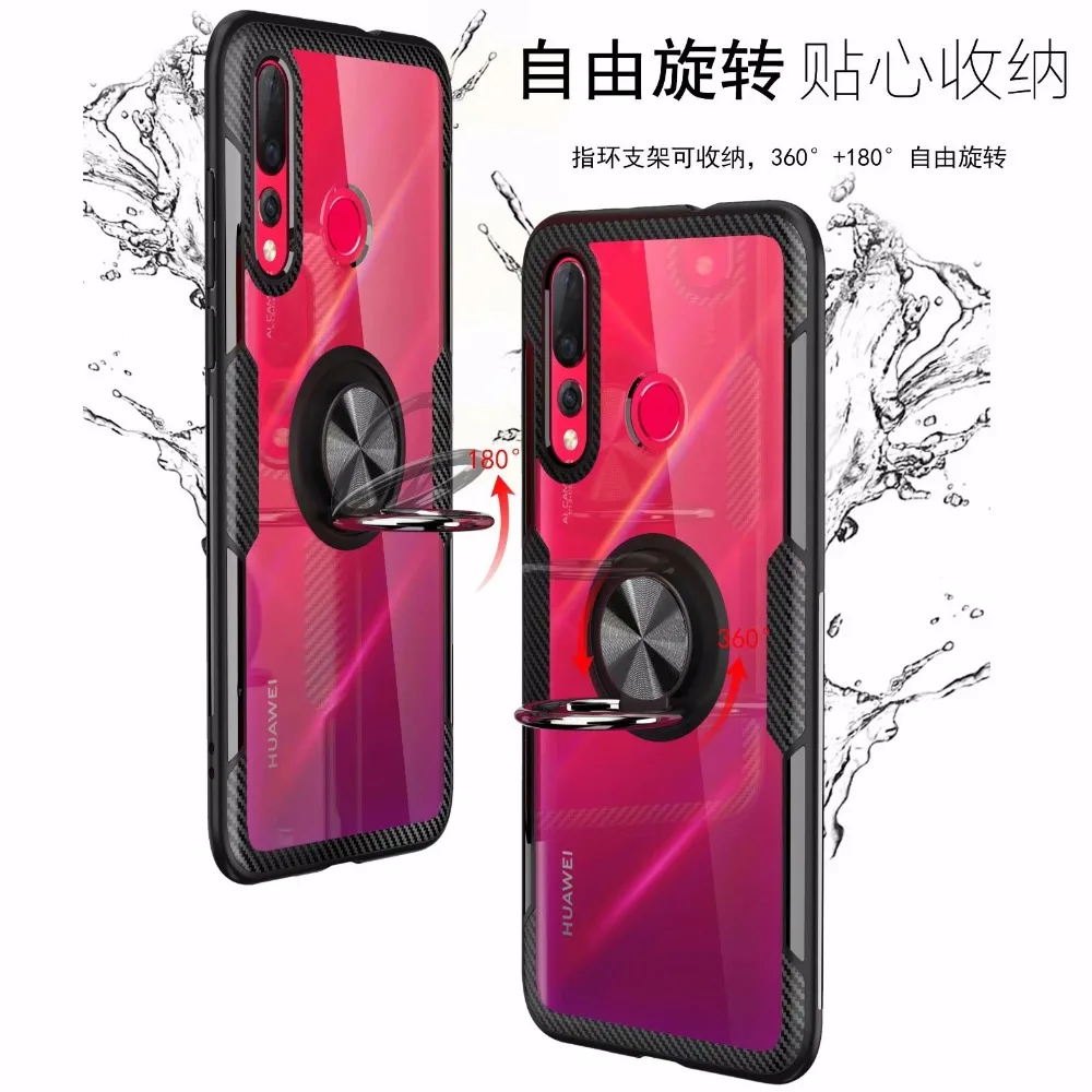 50 шт./лот кольцо прозрачный TPU+ PC+ оборудования пластиковый чехол для huawei Honor 7X 8X 8X Max 10 играть V20 Nova 4 чехол