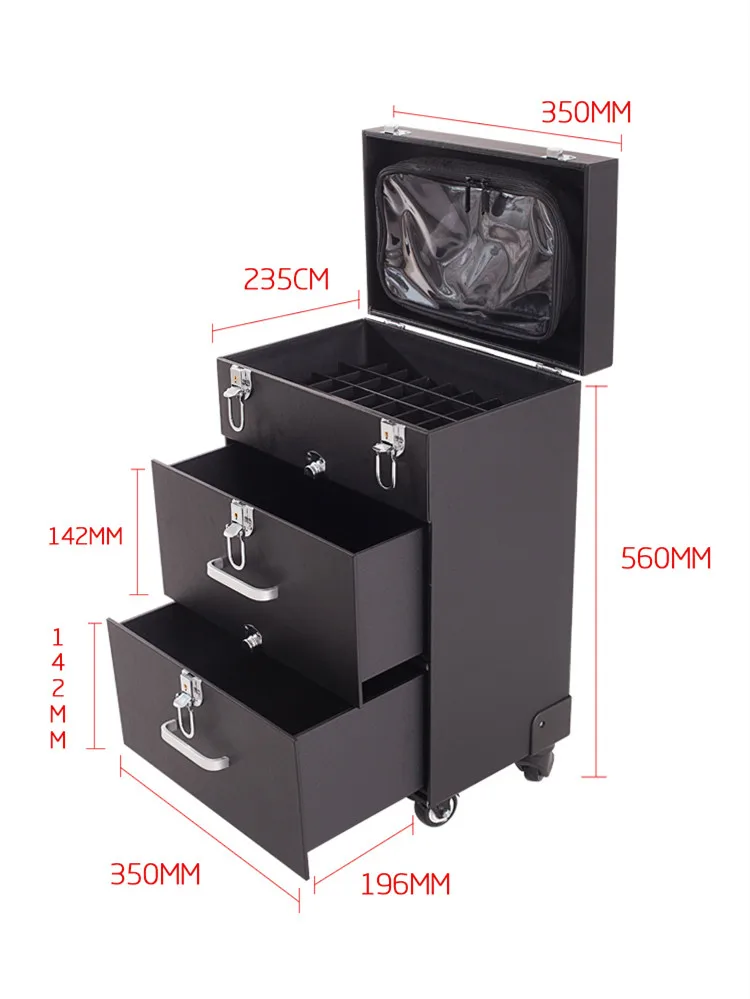 Косметички с колесиком, гвозди чемодан для макияжа на колесах с прокаткой, коробка для красоты, ящик для инструментов, багаж для