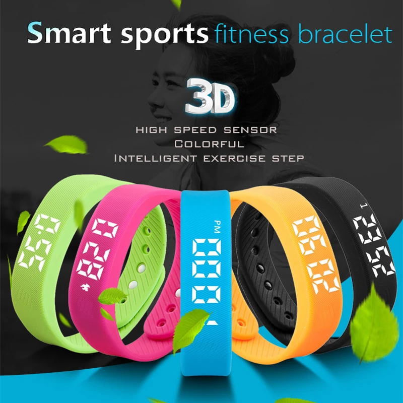 

Women Silicone Band Sport Watch Fashion Brand Colorful Pedometer Bracelets Wristwatches Relogio Feminino