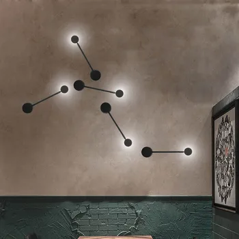 

Nordic Pipe Line LED Wall Lamp Rotatable Bedside Night Light Bedroom Living Room Corridor Sconce Light Fixture Wall Decor Art