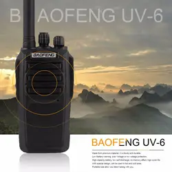 BAOFENG UV-6 Walkie Talkie Портативный УКВ UHF136-174/400-470 мГц двусторонней радиосвязи Ручной беспроводной приемопередатчик домофон