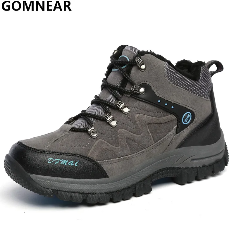 

GOMNEAR Men's And Women's Winter Warm Hiking Boots Big Size Winter Hiking Shoes For Men Outdoor Walking Climbing Athletics Shoes