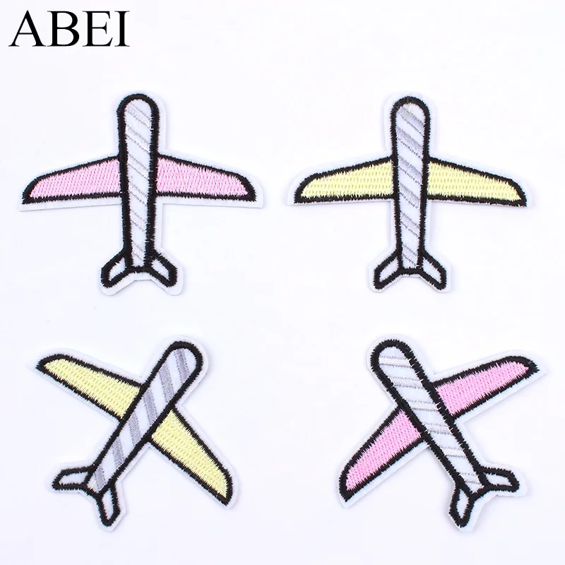 

10pcs/lot Diy Plane Stickers Jeans Coats Bags Sew On Patches Garment Appliques DIY Patchwork Craft Embroidered Motif Badge