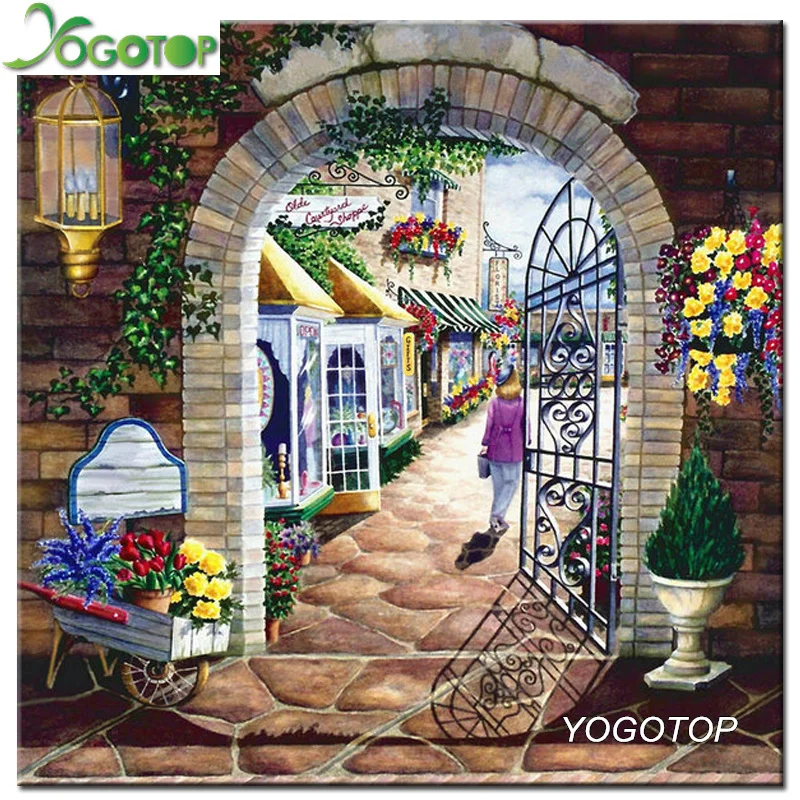 

YOGOTOP 5D Diamond Embroidery crafts Diy Diamond Painting Cross Stitch Garden villa Full Diamond Mosaic Room Decor CV324