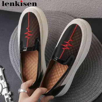 

Large size comfortable slip on loafers round toe med bottom flat platform embroidery breathable mesh daily vulcanized shoes L05